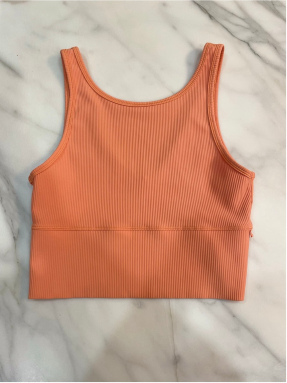 Lululemon Power Pivot Ribbed Tank Reversible 6 Orange Ribbed Workout - Picture 5 of 7